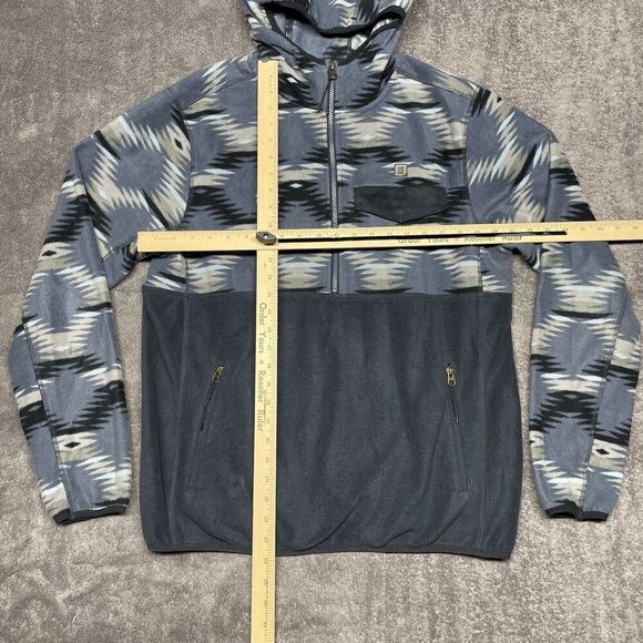 Roark Jacket Men’s Large Blue Fleece Hoodie Teton Aztec 1/2 Zip Sweater Hike - Picture 7 of 10